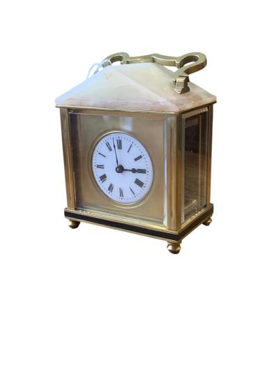 Classic Unusual Antique French Marble Pitched Roof Carriage clock – ca1900 - Image 3