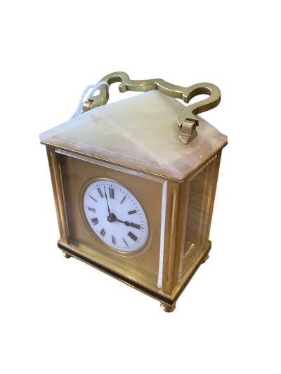 Classic Unusual Antique French Marble Pitched Roof Carriage clock – ca1900 - Image 4