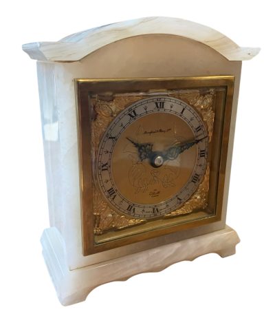 Beautiful white Marble Mantel clock by Elliott, London - - Image 2