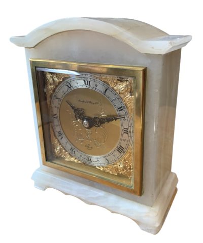 Beautiful white Marble Mantel clock by Elliott, London - - Image 6