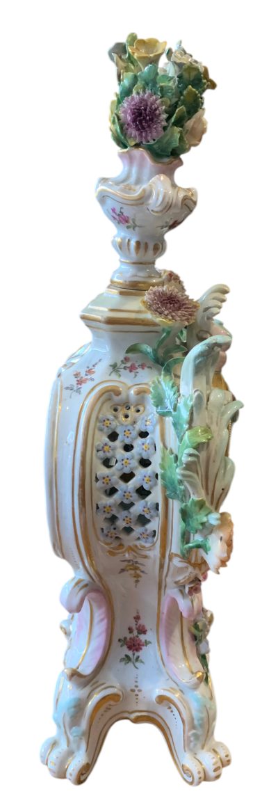 Fabulous Meissen Porcelain Floral Mantel clock – ca1860 - Image 2