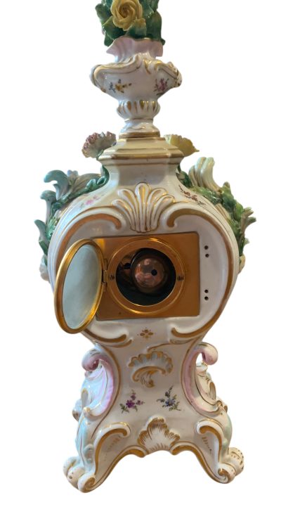 Fabulous Meissen Porcelain Floral Mantel clock – ca1860 - Image 3