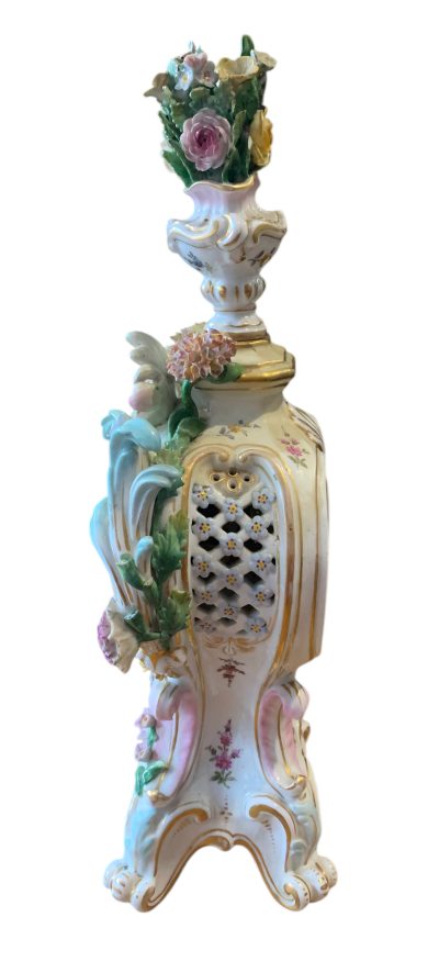 Fabulous Meissen Porcelain Floral Mantel clock – ca1860 - Image 4