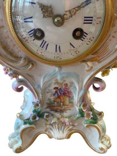 Fabulous Meissen Porcelain Floral Mantel clock – ca1860 - Image 7