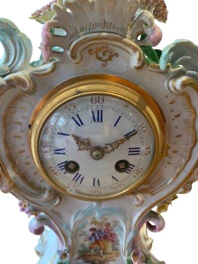 Fabulous Meissen Porcelain Floral Mantel clock – ca1860 - Image 8