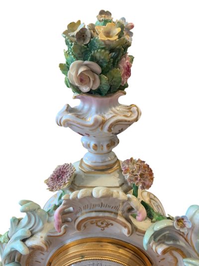 Fabulous Meissen Porcelain Floral Mantel clock – ca1860 - Image 12