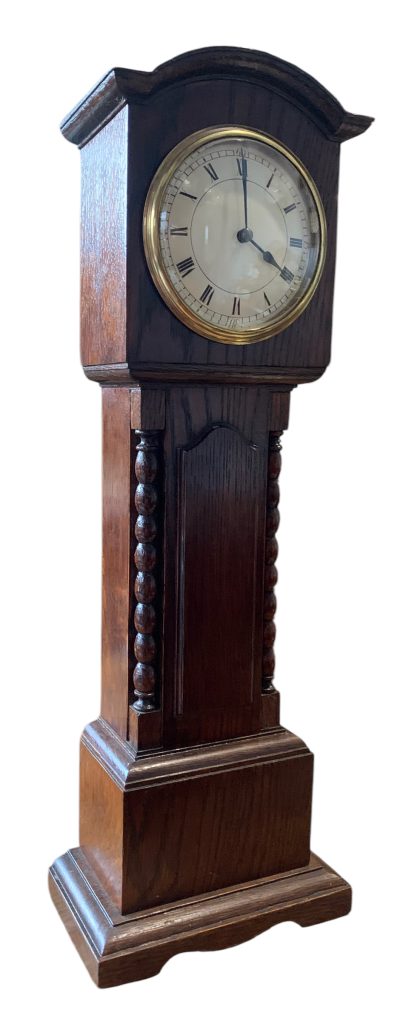 Fabulous Oak Miniature Longcase Mantel Clock – ca1900 - Image 6