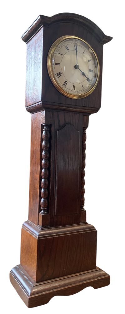 Fabulous Oak Miniature Longcase Mantel Clock – ca1900 - Image 7