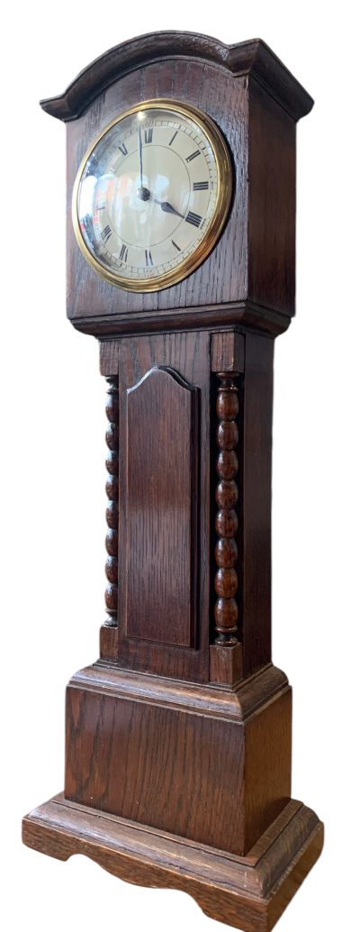 Fabulous Oak Miniature Longcase Mantel Clock – ca1900 - Image 8