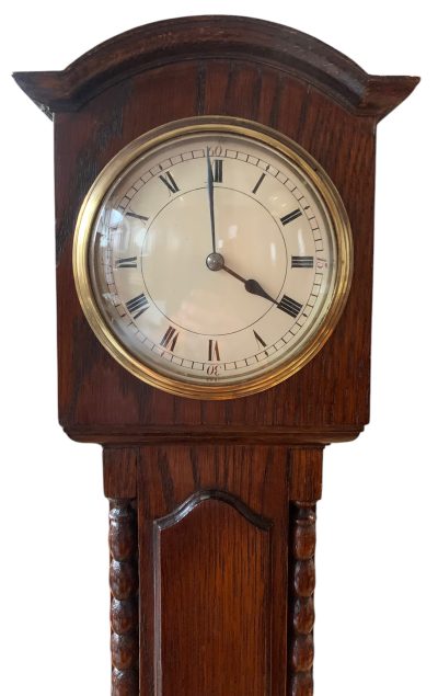 Fabulous Oak Miniature Longcase Mantel Clock – ca1900 - Image 9