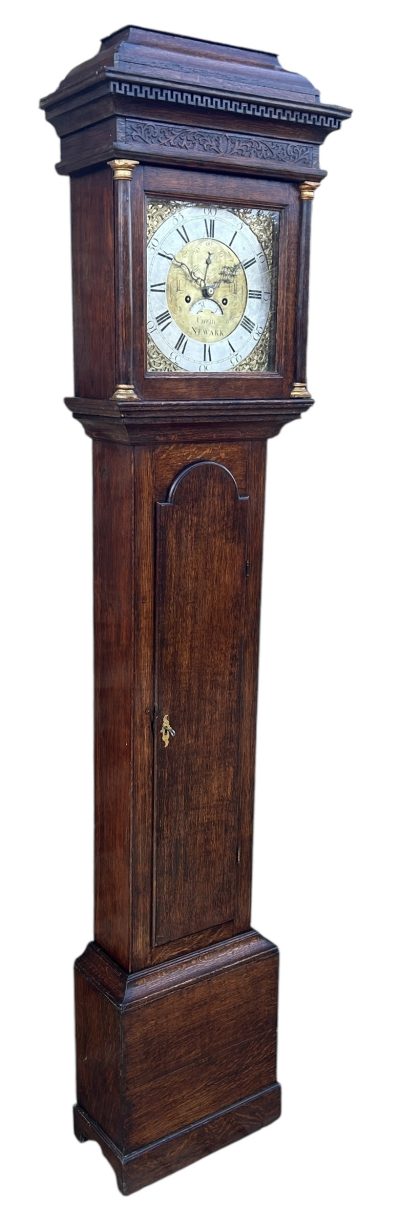 Stunning Oak case Longcase Grandfather Clock - Newark – ca1790 - Image 11