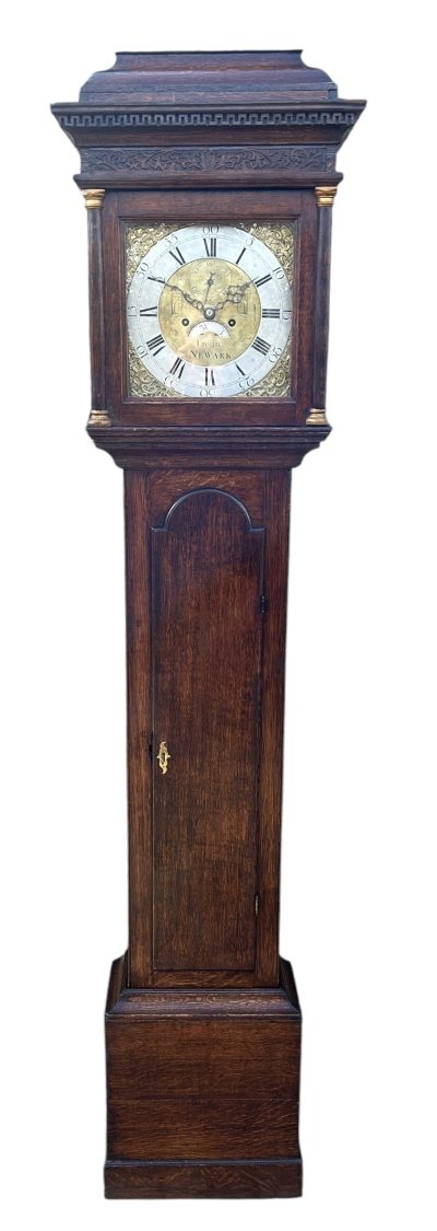 Stunning Oak case Longcase Grandfather Clock - Newark – ca1790 - Image 10