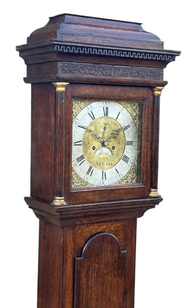 Stunning Oak case Longcase Grandfather Clock - Newark – ca1790 - Image 9