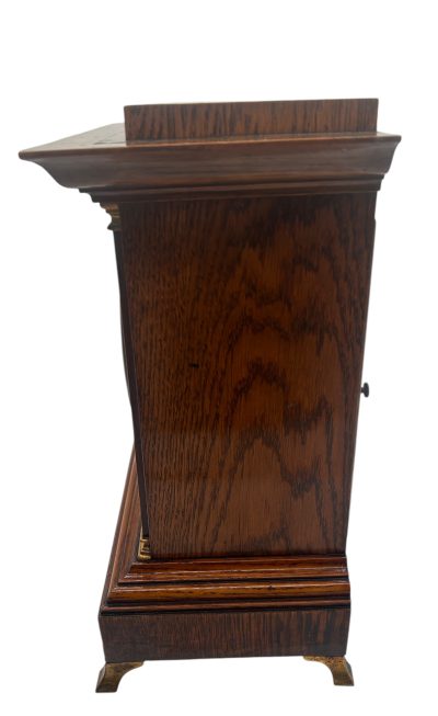 Fine 8-Day Lenzkirch Oak Case Architectural Mantel Clock -  ca1900 - Image 8