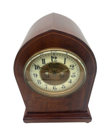 Incredible 8 day French Flame Mahogany mantel clock – ca1900 - Image 10