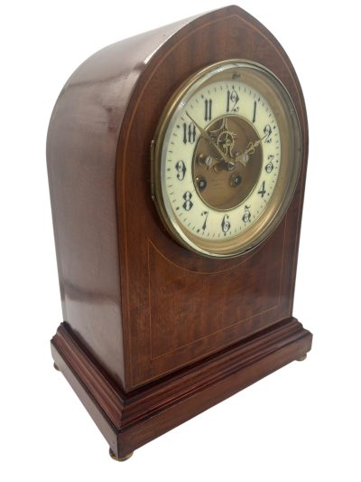 Incredible 8 day French Flame Mahogany mantel clock – ca1900 - Image 11