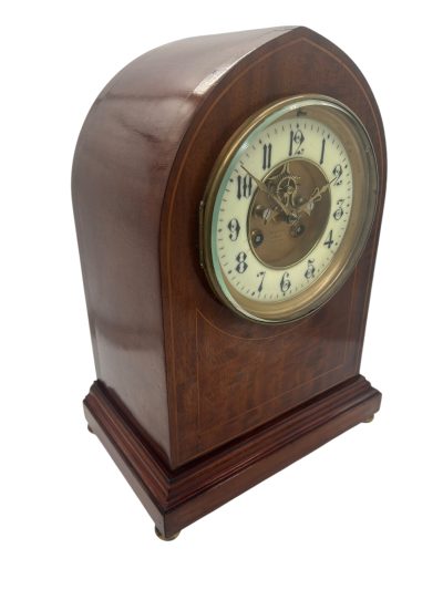 Incredible 8 day French Flame Mahogany mantel clock – ca1900 - Image 9