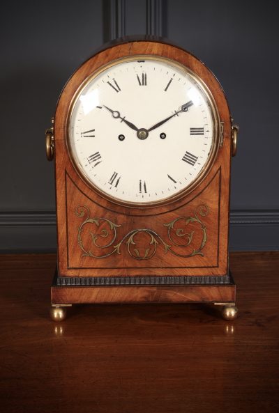 Regency Brass Inlaid Mahogany Fusee Bracket Clock - Image 2