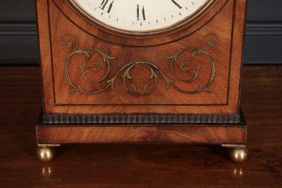 Regency Brass Inlaid Mahogany Fusee Bracket Clock - Image 3