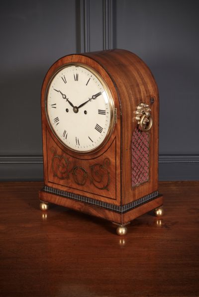 Regency Brass Inlaid Mahogany Fusee Bracket Clock - Image 5