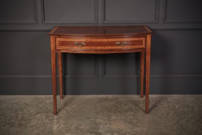 Regency Mahogany Inlaid Bow Front Side Table - Image 4