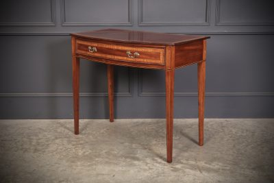 Regency Mahogany Inlaid Bow Front Side Table - Image 6