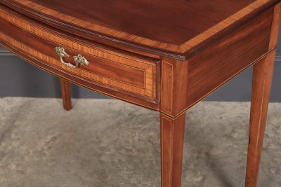 Regency Mahogany Inlaid Bow Front Side Table - Image 8