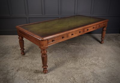 Large (8X4ft) Oak & Leather Partners Writing Table - Image 12