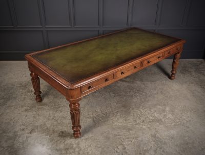 Large (8X4ft) Oak & Leather Partners Writing Table - Image 13