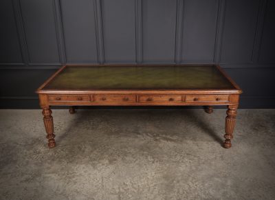 Large (8X4ft) Oak & Leather Partners Writing Table - Image 14