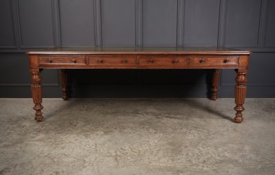 Large (8X4ft) Oak & Leather Partners Writing Table - Image 4