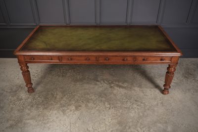 Large (8X4ft) Oak & Leather Partners Writing Table - Image 5