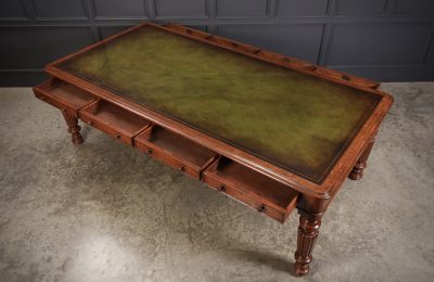 Large (8X4ft) Oak & Leather Partners Writing Table - Image 8