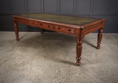 Large (8X4ft) Oak & Leather Partners Writing Table - Image 9