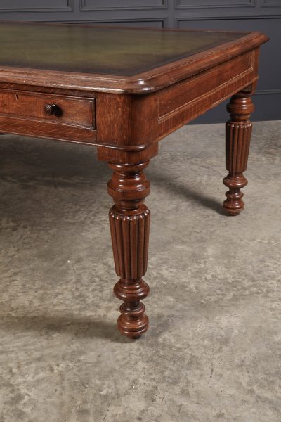 Large (8X4ft) Oak & Leather Partners Writing Table - Image 10