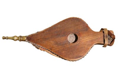 Antique Oak and Leather Bellows - Image 2