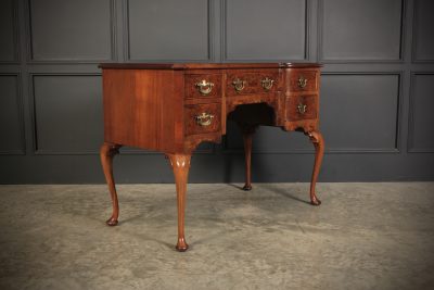 Elegant Walnut Writing Table Desk With Leather Inset Top - Image 2