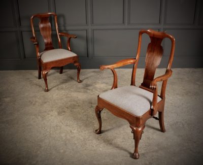 Pair Of Quality Mahogany Queen Anne Armchairs - Image 7