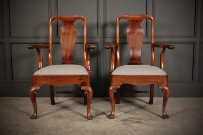 Pair Of Quality Mahogany Queen Anne Armchairs - Image 8