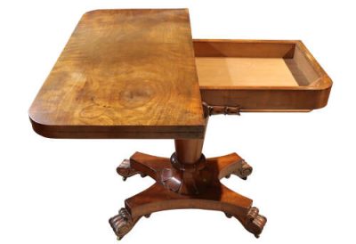 Victorian Mahogany Platform Base Card Table - Image 3